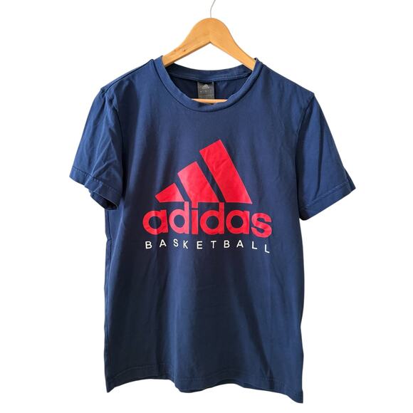 Adidas Basketball T Shirt Navy Blue S - Picture 1 of 4